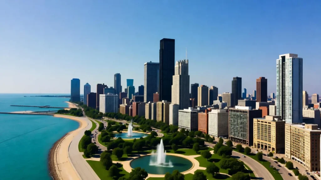 Iranian business owner updating online profile to connect with Chicago customers.